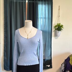 H&M Blue V-Neck Sweater